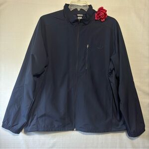 Champion XL Blue full zip mock neck bomber jacket coat windbreaker mesh lined